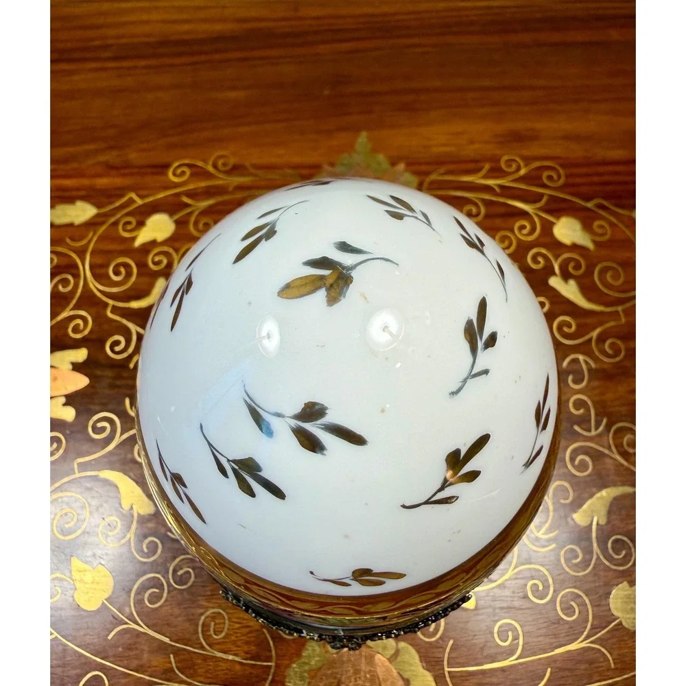 Vintage Limoges Hand Painted Egg Trinket Box